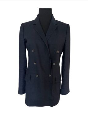 Gucci Classic Double-Breasted Navy Women's Blazer Coat